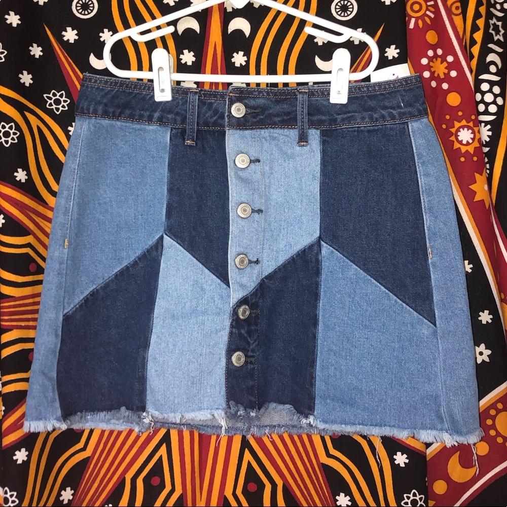AEO - Patchwork Hi-Rise Festival Mini Skirt